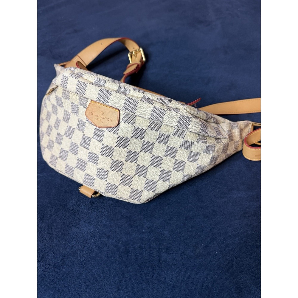 Louis Vuitton Keepit Bumbag Damier Azur Canvas Belt Bag Ivory White
